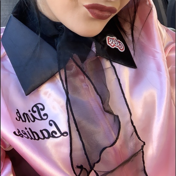 Satin Pink Ladies Retro Greasehalloween 